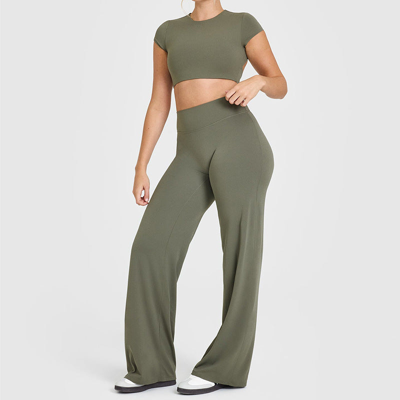 Peach Hip Slimming Yoga Straight-leg Pants