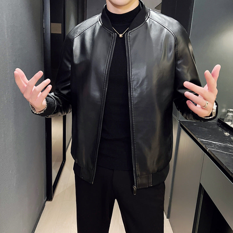 Men's Slim Fit Trendy Washed Leather Jacket