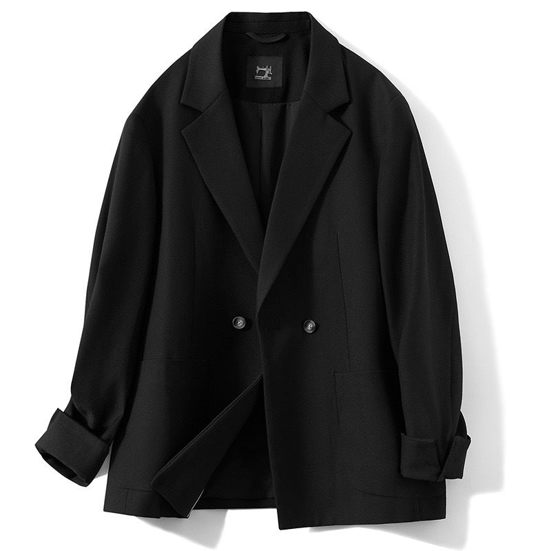 Japanese Style Draped Casual Suit for Men, Loose Fit