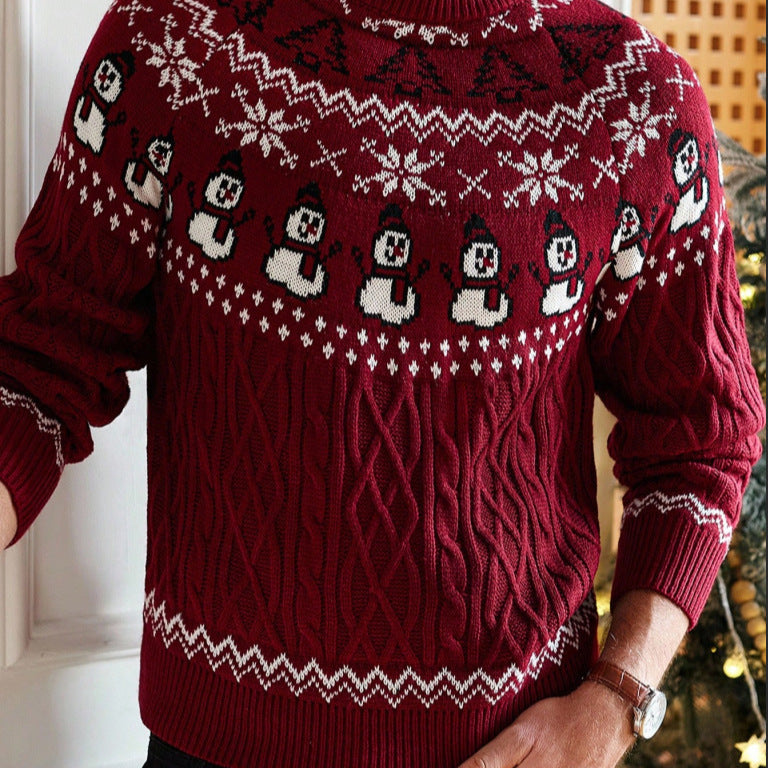 Christmas Round Neck Cable Knit Sweater
