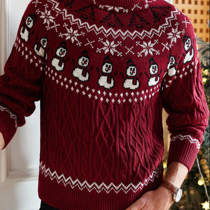 Christmas Round Neck Cable Knit Sweater