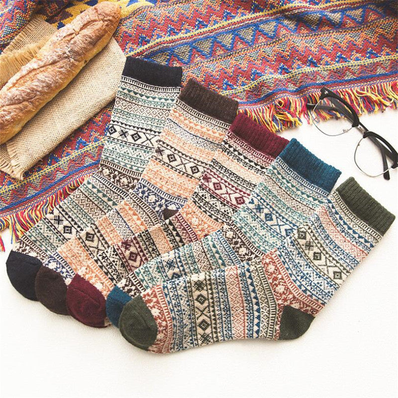 Winter Thick Warm Stripe Woolen Socks Casual Sock Business Socks