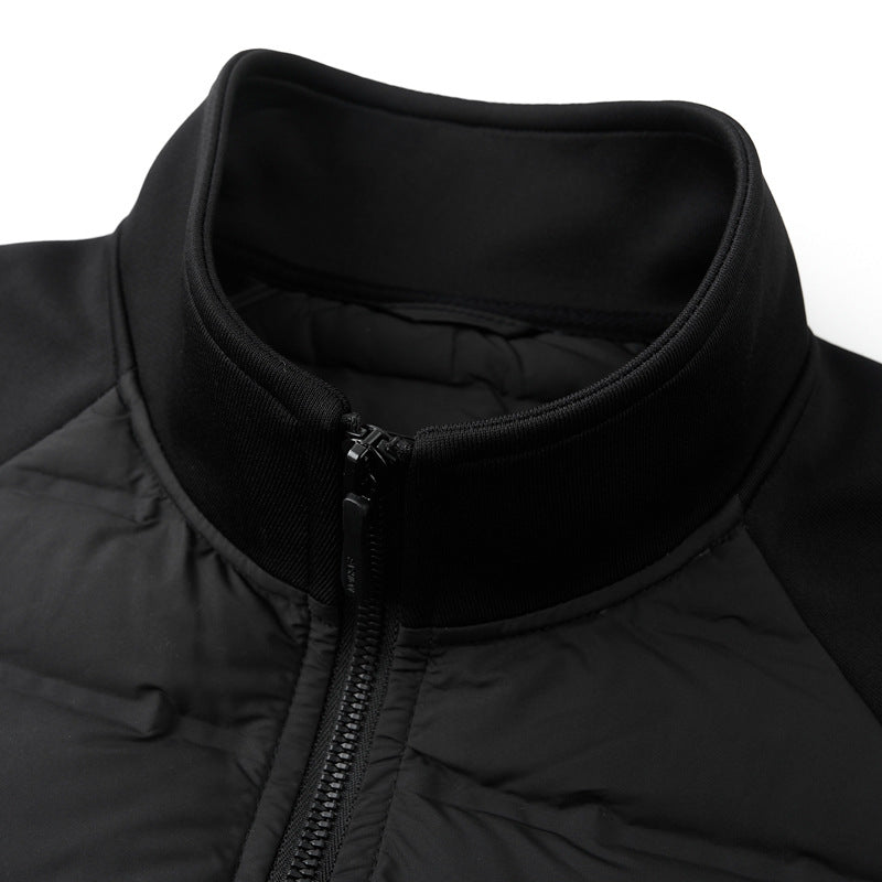 Short Stitching Down Jacket Men's Lightweight Warm Stand Collar