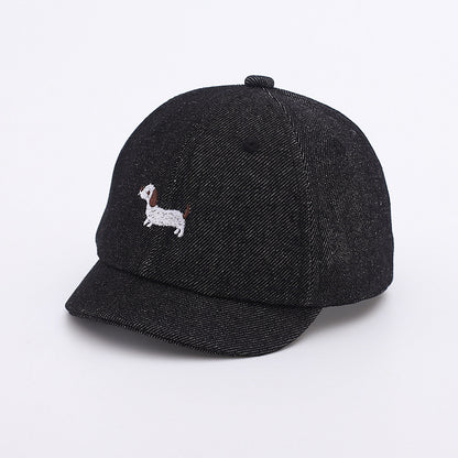 Babies' Spring And Summer Denim Puppy Cute Small-month Baseball Cap