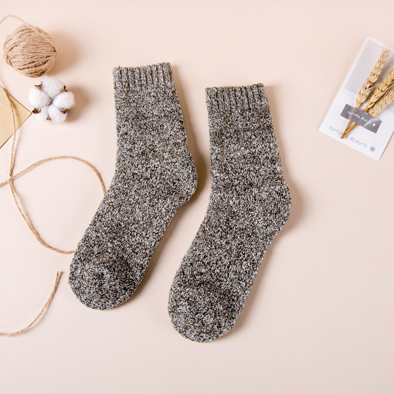 Men's Thick Wool Socks, Plush, Warm, Retro Checker