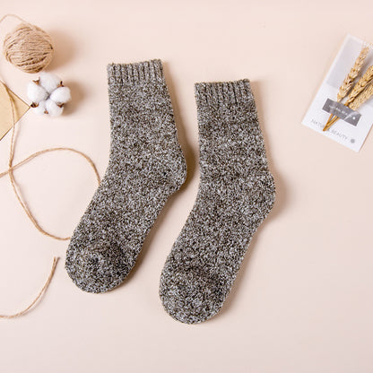 Men's Thick Wool Socks, Plush, Warm, Retro Checker