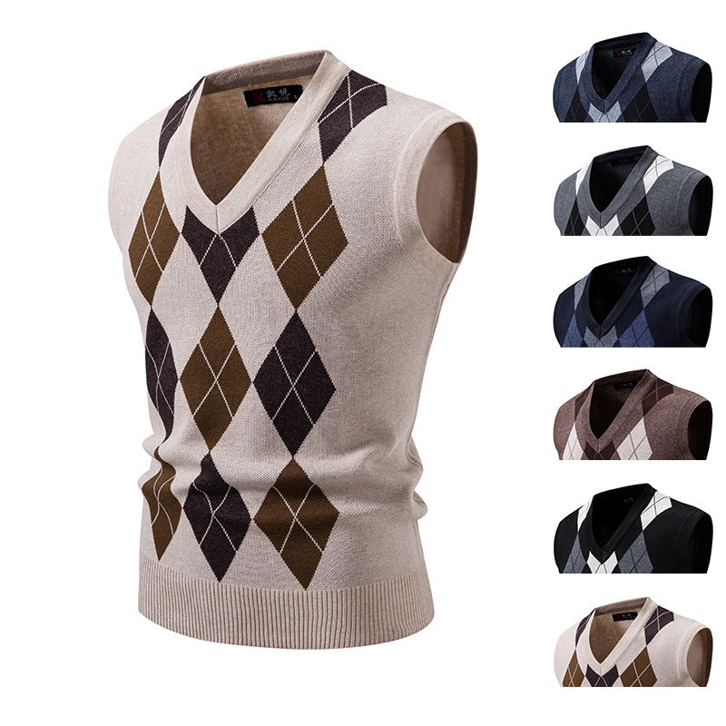 Women's Fashionable Plaid Pullover Leisure Sweater