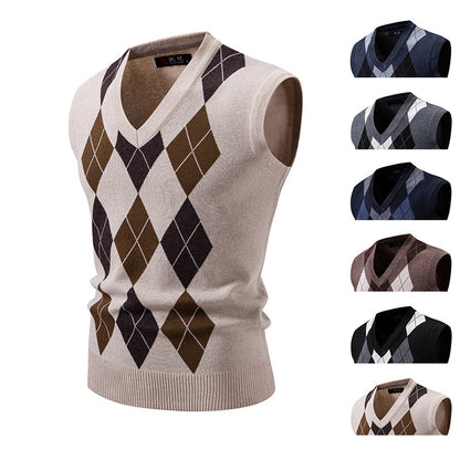 Women's Fashionable Plaid Pullover Leisure Sweater