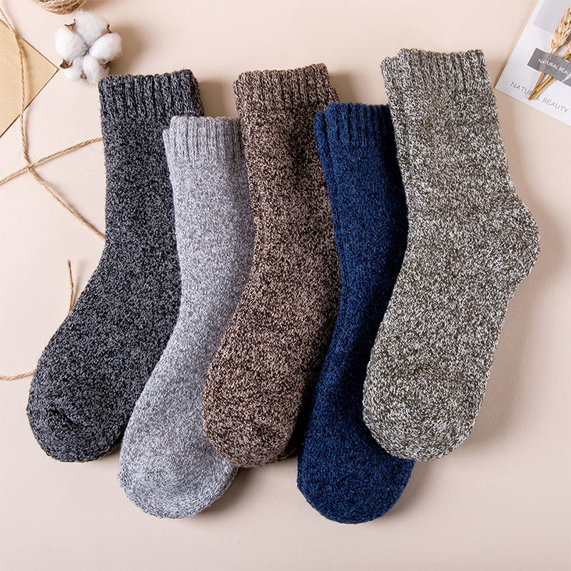 Men's Thick Wool Socks, Plush, Warm, Retro Checker