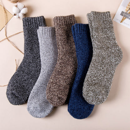 Men's Thick Wool Socks, Plush, Warm, Retro Checker