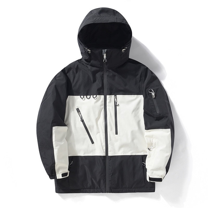 Men's and Women's Thickened Warm Color Matching Waterproof Jacket