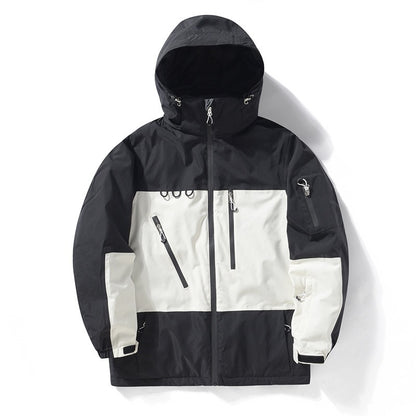 Men's and Women's Thickened Warm Color Matching Waterproof Jacket
