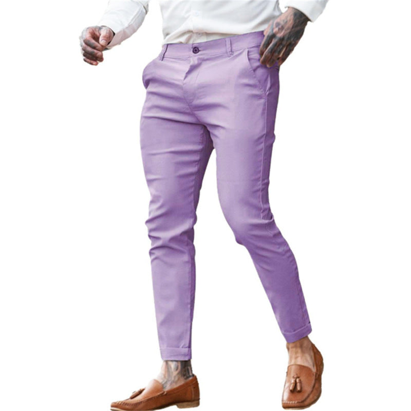Men's Slim Pencil Twill Cotton Stretch Fashion