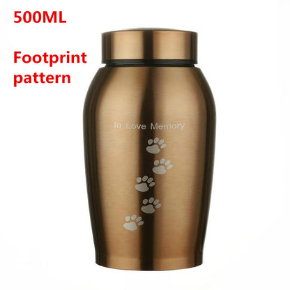 Stainless steel commemorative pet jar