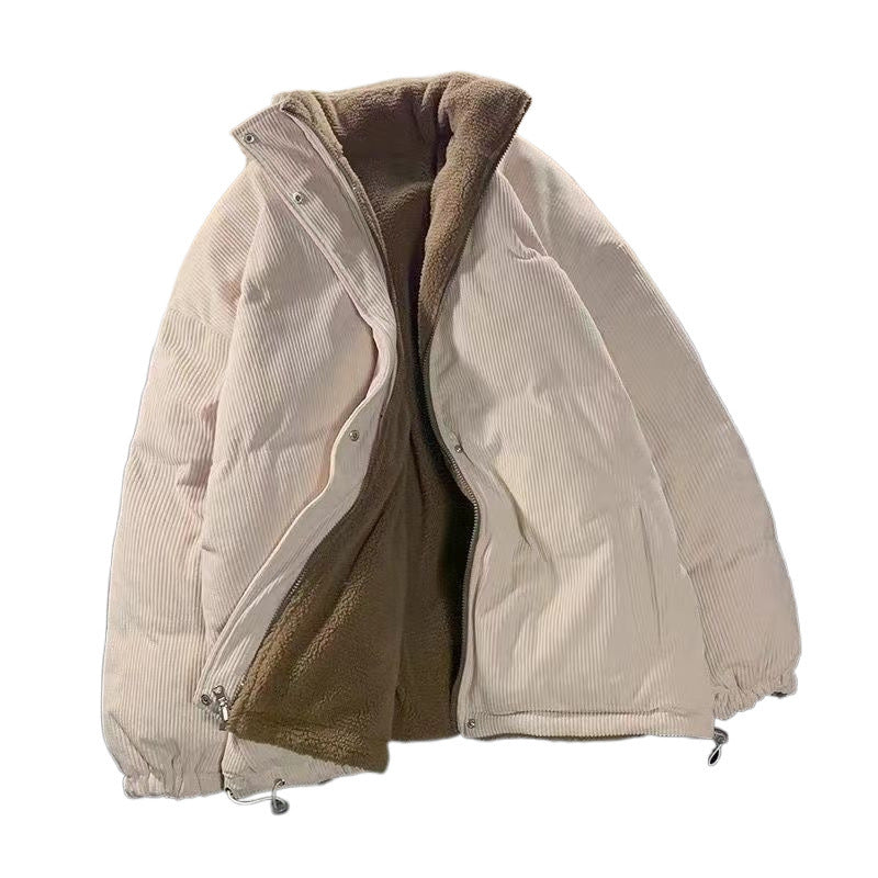 Corduroy Cotton Jacket Two-sided Wear Lambswool