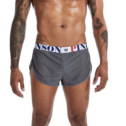 Mesh Solid Color Breathable Men's Boxer Briefs