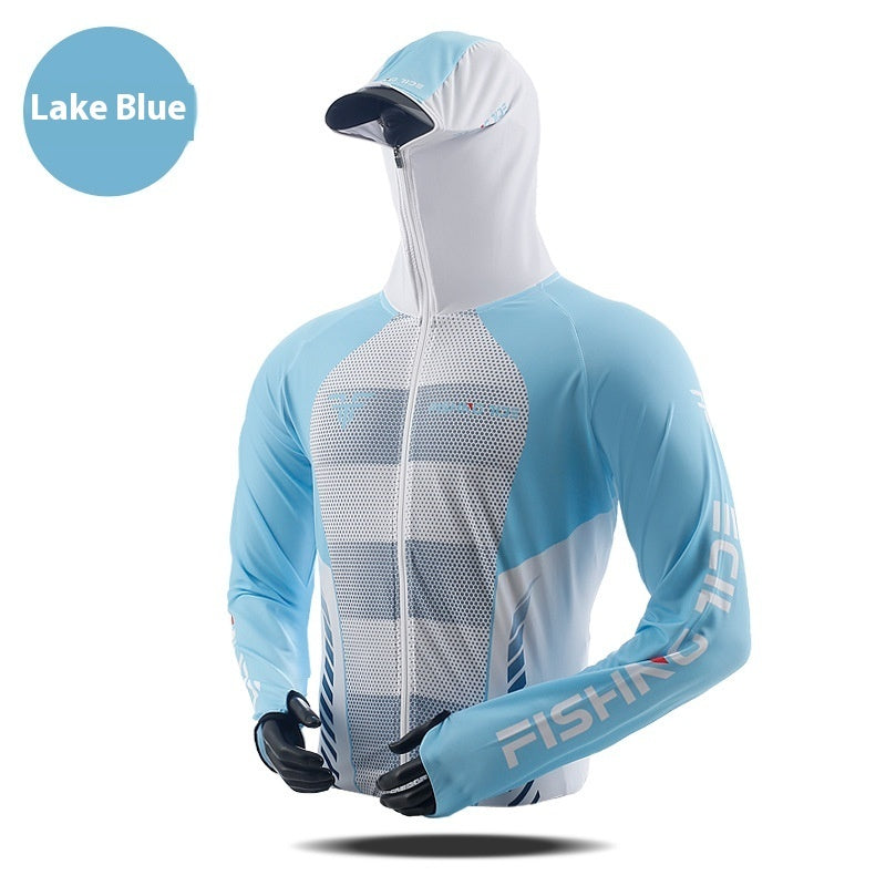 Fishing Suits Sun Protection Men's Summer Breathable Ice Silk Clothing Outdoor Sports Quick-drying
