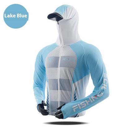 Fishing Suits Sun Protection Men's Summer Breathable Ice Silk Clothing Outdoor Sports Quick-drying