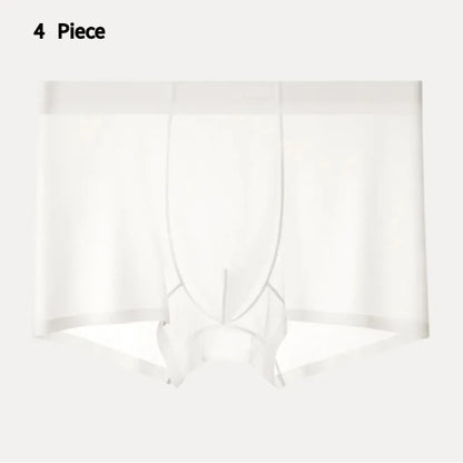 Ultra-thin Cool Ice Silk Breathable Traceless Transparent Hair Exposed Sexy Boxer