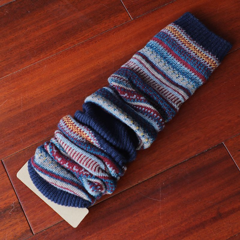 Women's Soft Fashion Colorblock Wool Coarse Knitted Socks