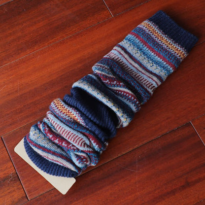 Women's Soft Fashion Colorblock Wool Coarse Knitted Socks