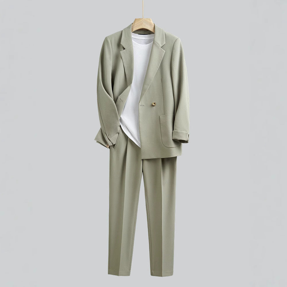 Japanese Style Draped Casual Suit for Men, Loose Fit