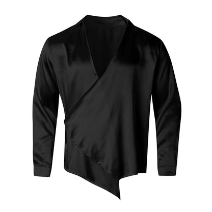 Men's European And American Style Silk Draping Shirt
