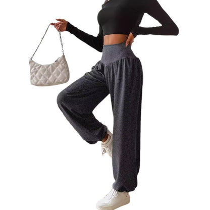 Women's Solid Color Breathable and Hanging Sports Pants