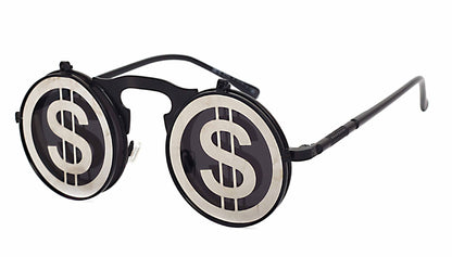 Casual Retro Metal Punk Steam Flip Sunglasses for Men