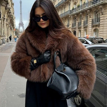 Women's Faux Fur Coat Short Chic
