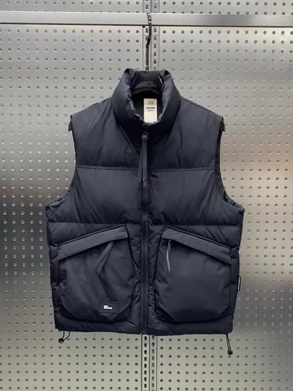 White Duck Down Trend Loose Youth Men's Warm Sleeveless Down Vest Coat
