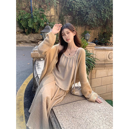 Autumn Wear Petite Set Long Dress