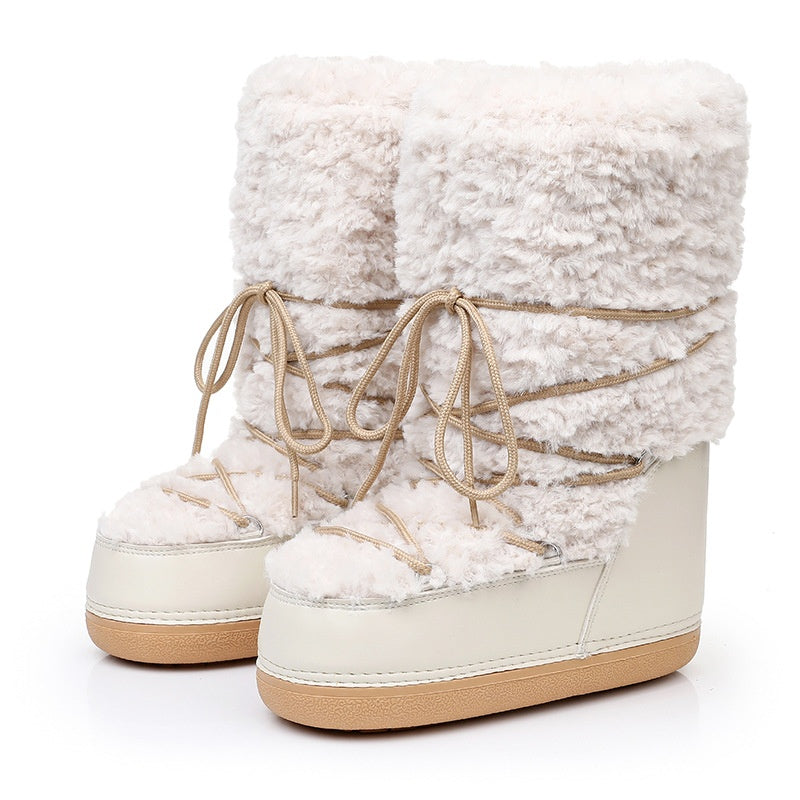Women's Lamb Fur Snow Boots