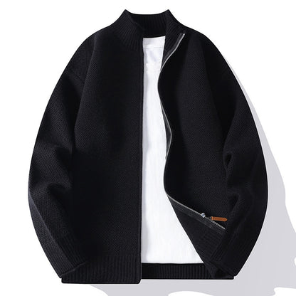 Men's American-style Solid Color Sweater Coat