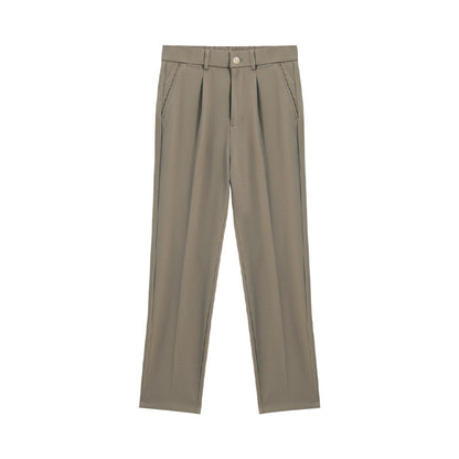 Men's Business Slim-fitting Ankle Length Trousers Anti-wrinkle Straight