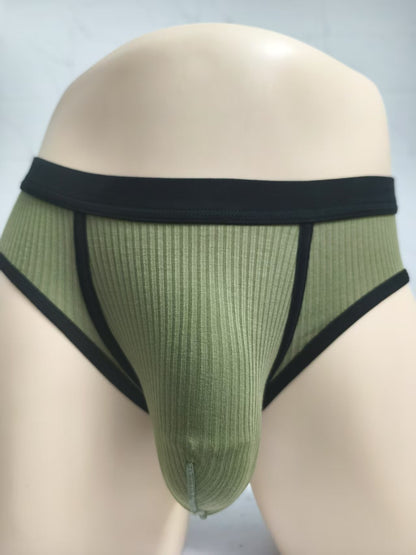 Men's Color Matching Creative Breathable U-shaped Big Bag Briefs