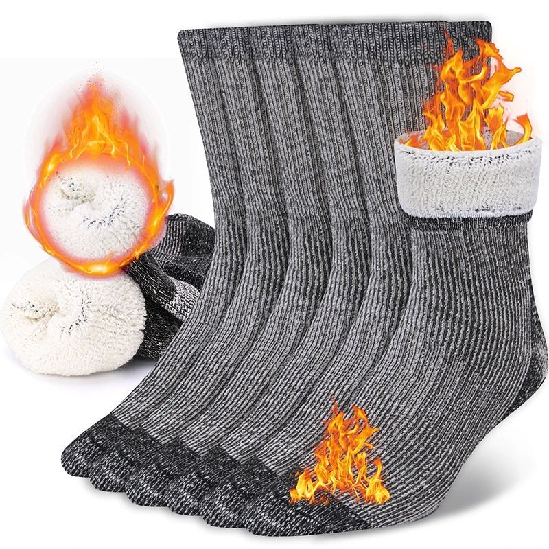 Men's And Women's Wool Round Neck Thickened Warm-keeping Socks