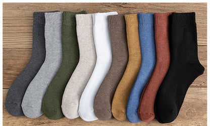 Socks Men's Tube In Autumn And Winter Plus Velvet Thickened Towel To Keep Warm Long Tube Of Pure Wool