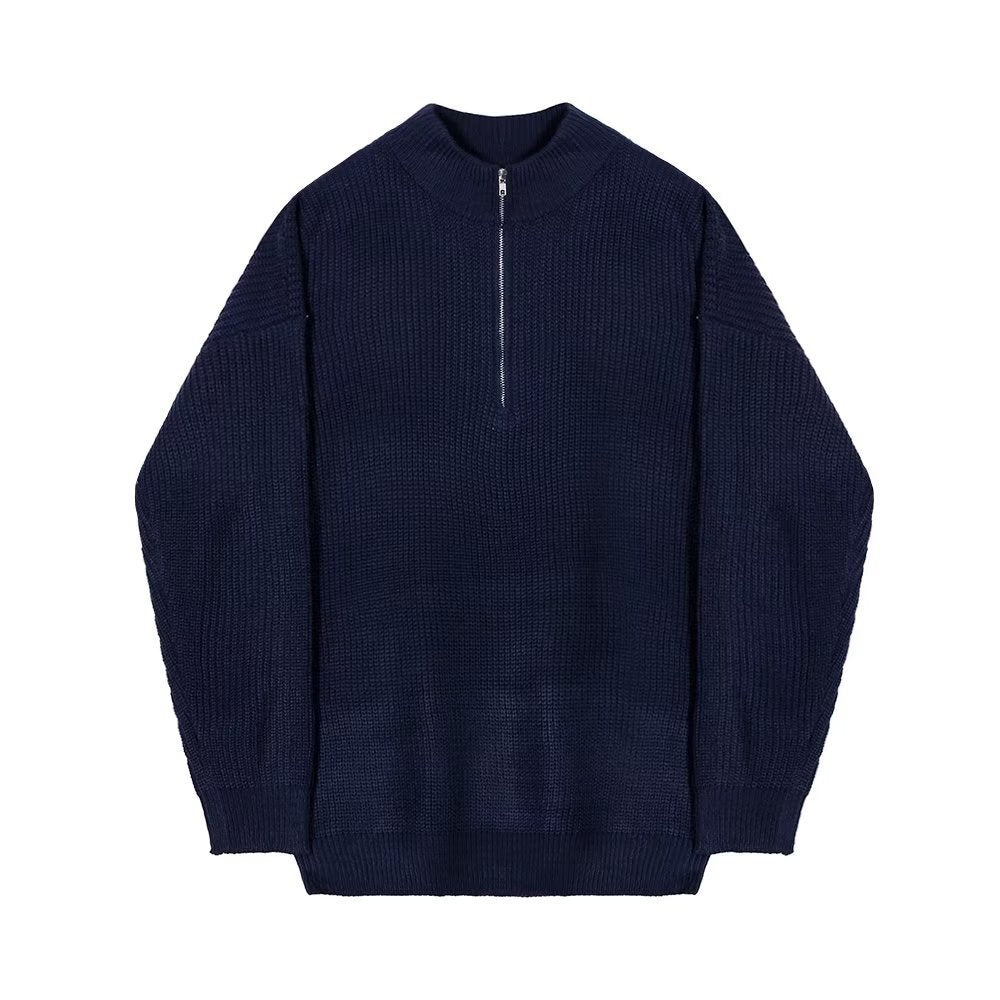 Men's Autumn Half Zipper Cardigan Sweater Men's Trendy, Smart And All-matching