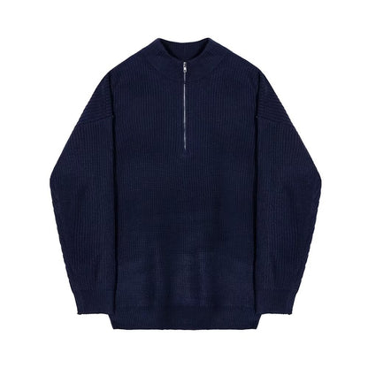 Men's Autumn Half Zipper Cardigan Sweater Men's Trendy, Smart And All-matching