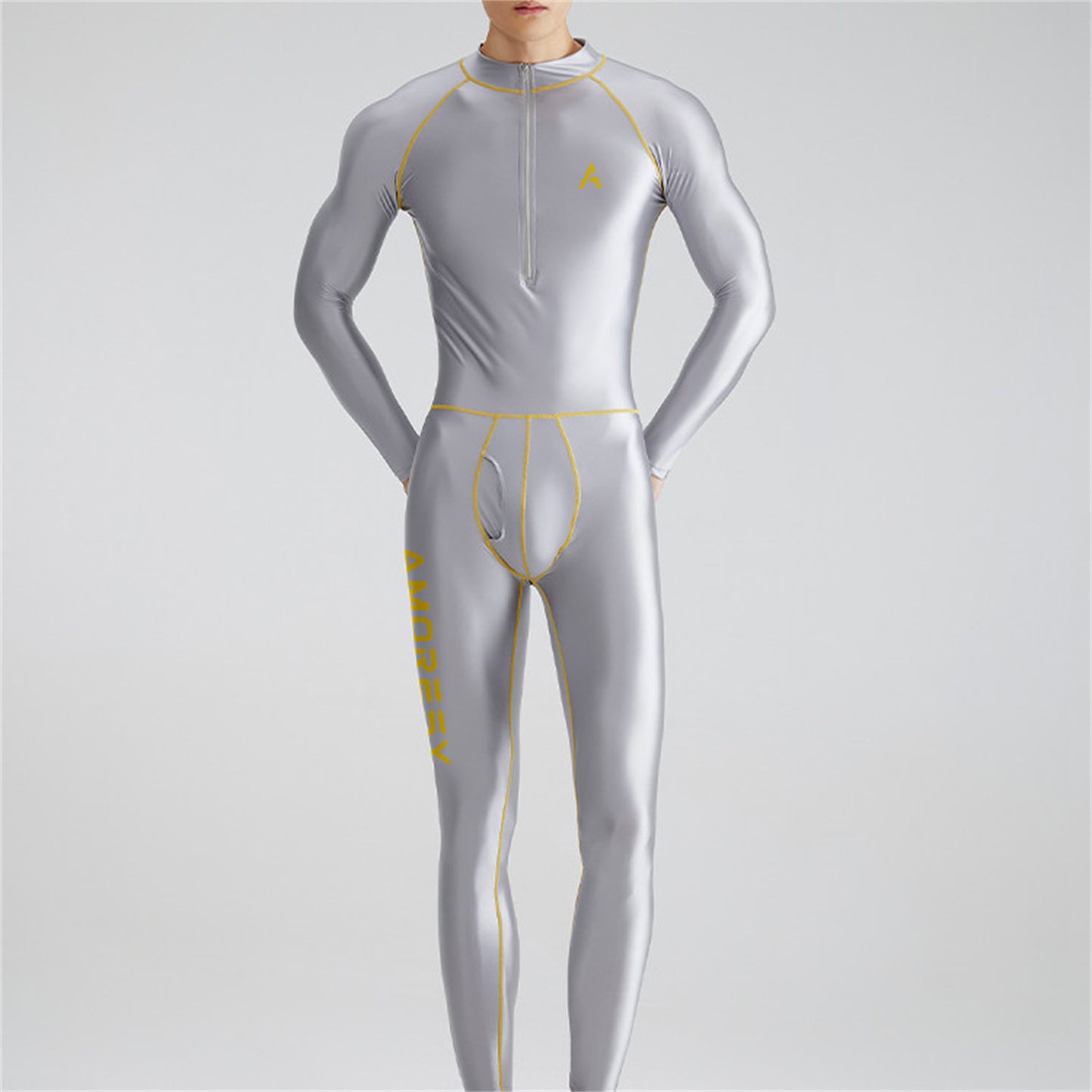Solid Color Front Zipper Long Sleeve Nine Minute Pants Versatile Juice