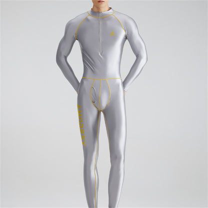 Solid Color Front Zipper Long Sleeve Nine Minute Pants Versatile Juice