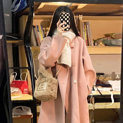 Fashionable Knee-length Mid-length Wool Coat For Women