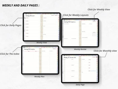 Digital Planner, Digital Calendar, All-in-One Digital Planner, Daily Planner, Weekly Planner