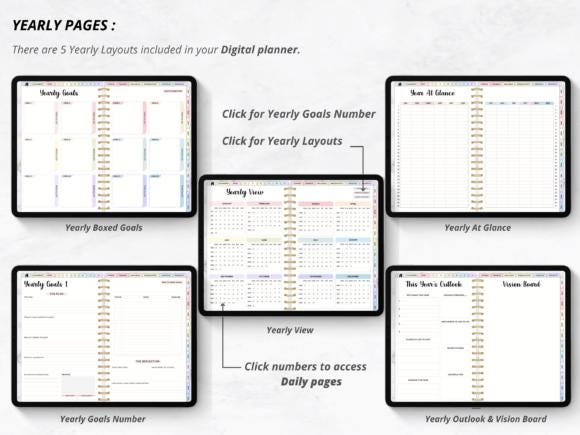 Digital Planner, Digital Calendar, All-in-One Digital Planner, Daily Planner, Weekly Planner