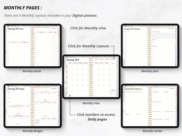 Digital Planner, Digital Calendar, All-in-One Digital Planner, Daily Planner, Weekly Planner