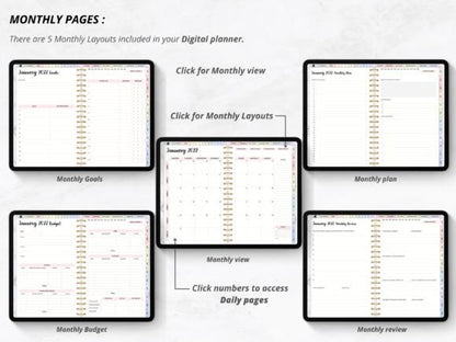 Digital Planner, Digital Calendar, All-in-One Digital Planner, Daily Planner, Weekly Planner
