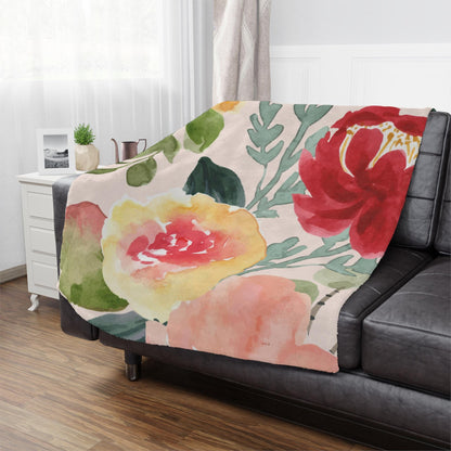 Minky Floral Blanket | Cozy Throw for Babies, Nursery Decor, Baby Shower Gift, Soft Floral Blanket, Mother's Day Gift