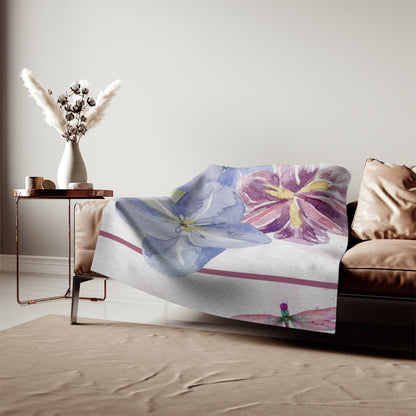 Cozy Floral Sweatshirt Blanket | Soft Throw for Home, Couch Decor, Gift for Her, Boho Style, Indoor Comfort