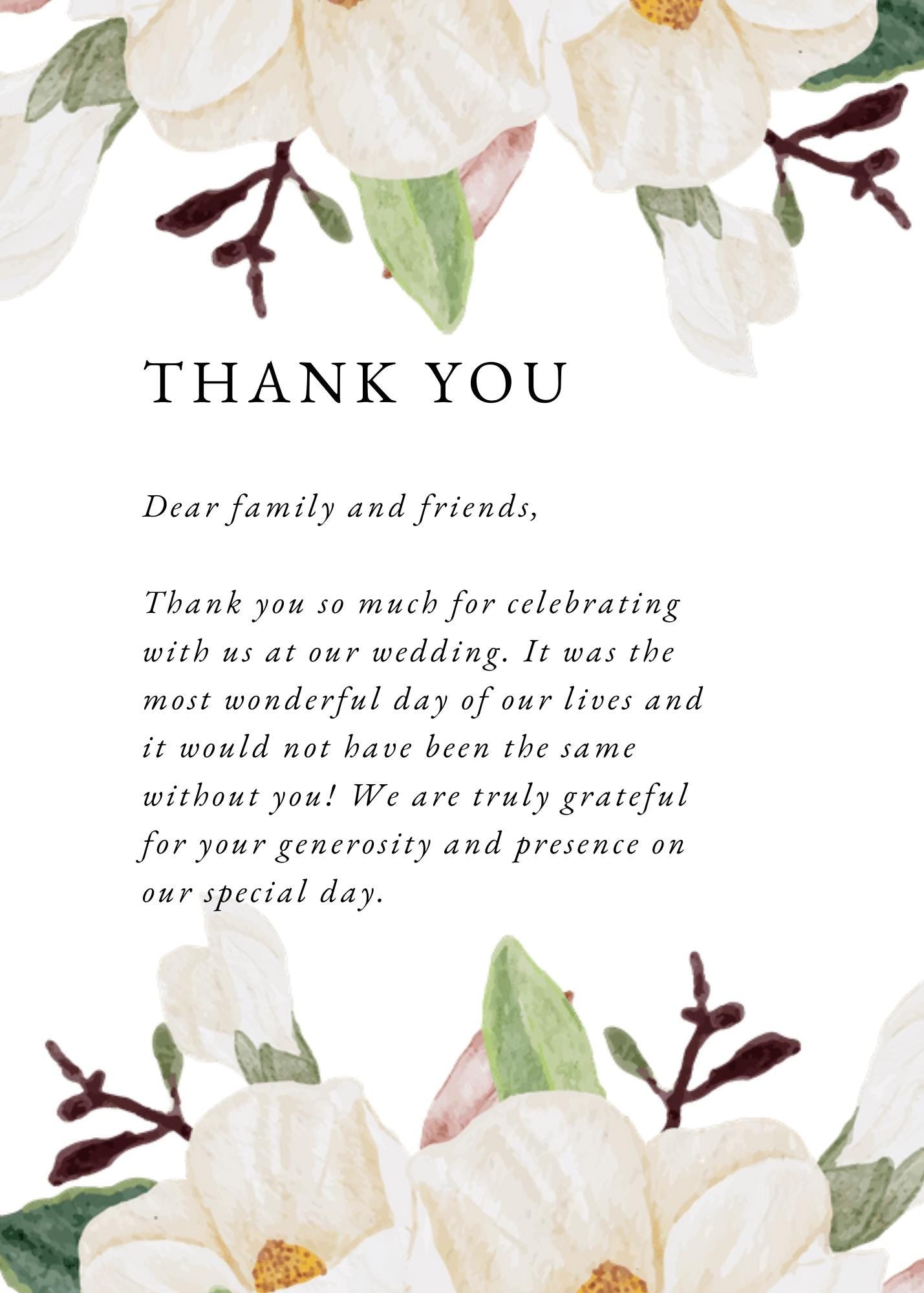 Floral Wedding Invitation &amp; Thank You Card Set | Editable Magnolia Template | Stationery Rustic Wedding Printable | Boho Wedding Suite